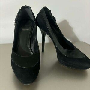 Christian Dior D Charm Pump Black Suede & Satin Heels